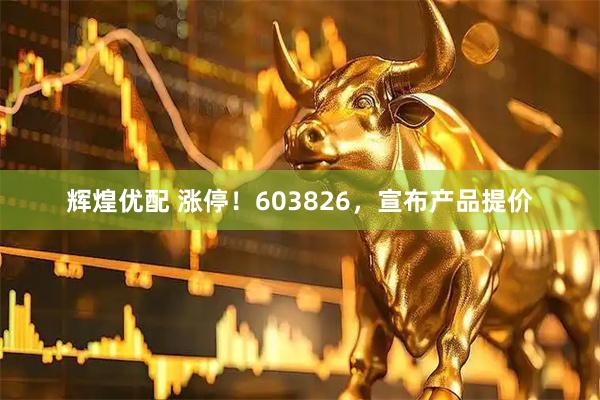 辉煌优配 涨停！603826，宣布产品提价