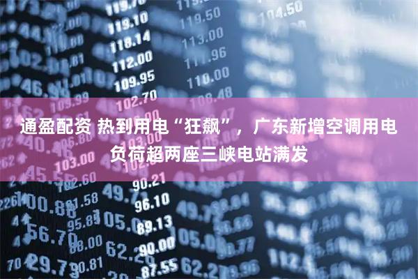 通盈配资 热到用电“狂飙”,广东新增空调用电负荷超两座三峡电站满发